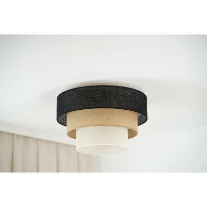 Brilagi - Lubinis šviestuvas ASPEN LUNETA 1xE27/15W/230V skersmuo 45 cm juoda/kreminė/šviesiai ruda