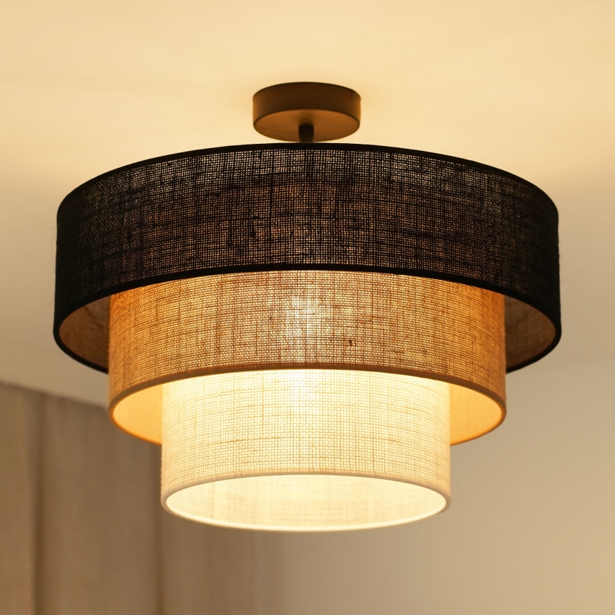 Brilagi - Lubinis šviestuvas ASPEN LUNETA 1xE27/15W/230V skersmuo 45 cm juoda/kreminė/šviesiai ruda