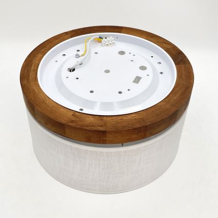 Brilagi - Lubinis šviestuvas BELLADONNA 1xE27/15W/230V diametras 30 cm balta/ąžuolas vyšnia