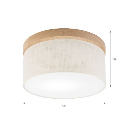 Brilagi - Lubinis šviestuvas BELLADONNA 1xE27/15W/230V diametras 30 cm kreminė/ąžuolas