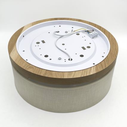 Brilagi - Lubinis šviestuvas BELLADONNA 2xE27/15W/230V diametras 40 cm kreminė/ąžuolas