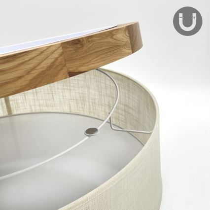 Brilagi - Lubinis šviestuvas BELLADONNA 3xE27/15W/230V diametras 50 cm kreminė/ąžuolas
