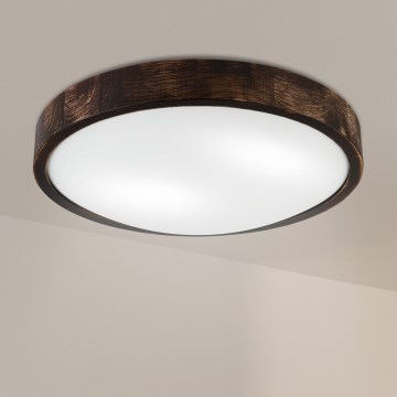 Brilagi - lubinis šviestuvas CARVALHO SLIM SMOKEY 2xE27/60W/230V, ąžuolo apdaila, skersmuo 37,5 cm