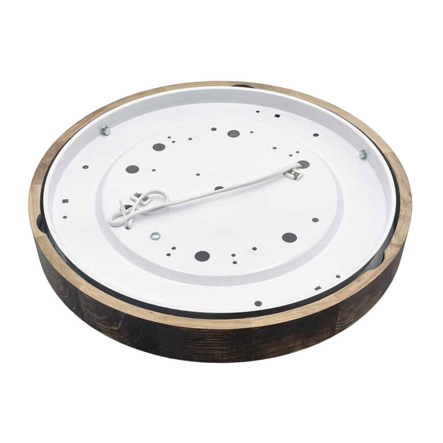 Brilagi - lubinis šviestuvas CARVALHO SLIM SMOKEY 2xE27/60W/230V, ąžuolo apdaila, skersmuo 37,5 cm