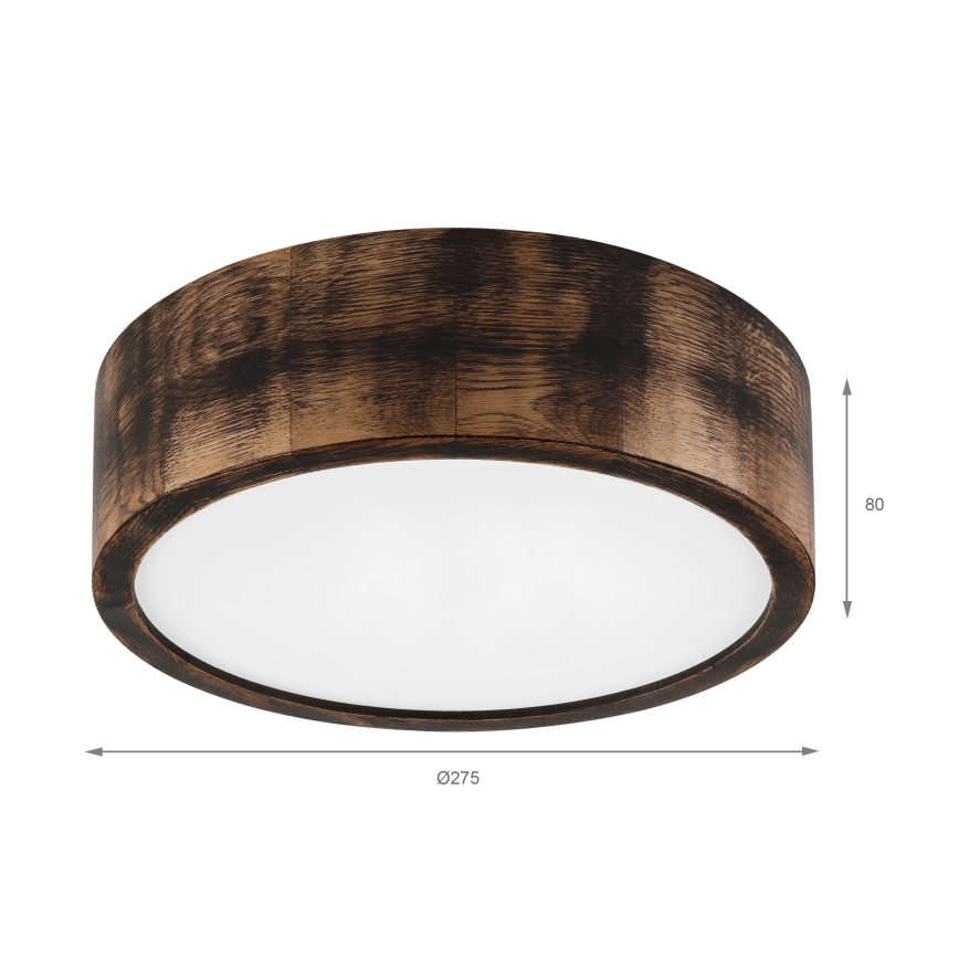 Brilagi - Lubinis šviestuvas CARVALHO SMOKEY 1xE27/60W/230V, ąžuolas, skersmuo 27,5 cm