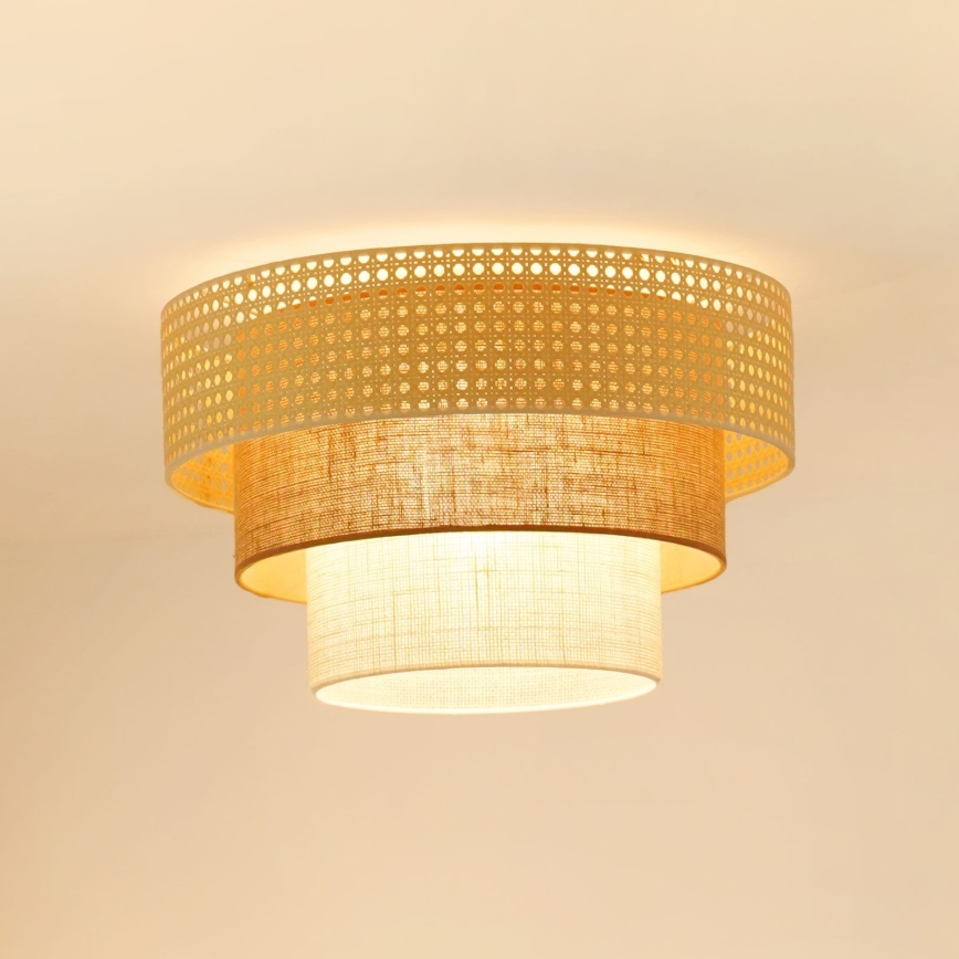 Brilagi - Lubinis šviestuvas CEDAR LUNETA 1xE27/15W/230V diametras 45 cm smėlio spalva/ruda/kreminė