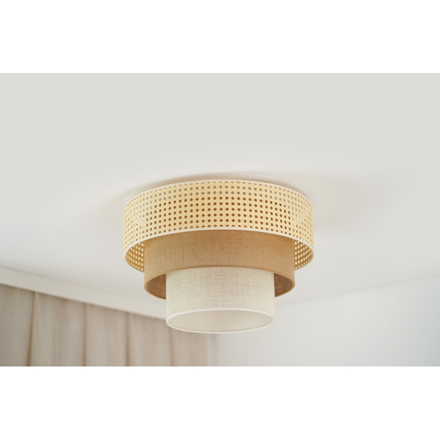 Brilagi - Lubinis šviestuvas CEDAR LUNETA 1xE27/15W/230V diametras 45 cm smėlio spalva/ruda/kreminė