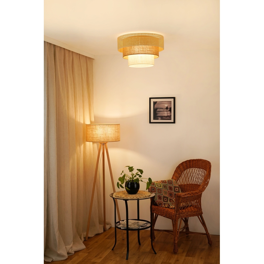 Brilagi - Lubinis šviestuvas CEDAR LUNETA 1xE27/15W/230V diametras 45 cm smėlio spalva/ruda/kreminė