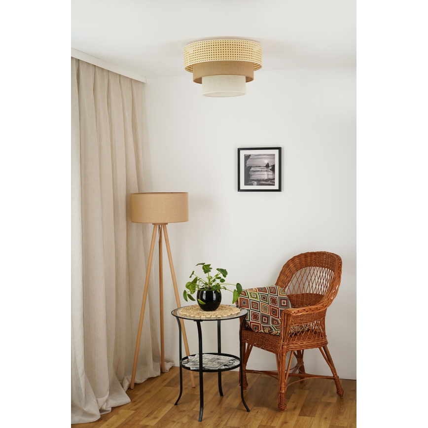Brilagi - Lubinis šviestuvas CEDAR LUNETA 1xE27/15W/230V diametras 45 cm smėlio spalva/ruda/kreminė