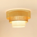 BRILAGI - Lubinis šviestuvas CEDAR LUNETA 1xE27/15W/230V skersmuo 45 cm rotangas/ruda/kremine