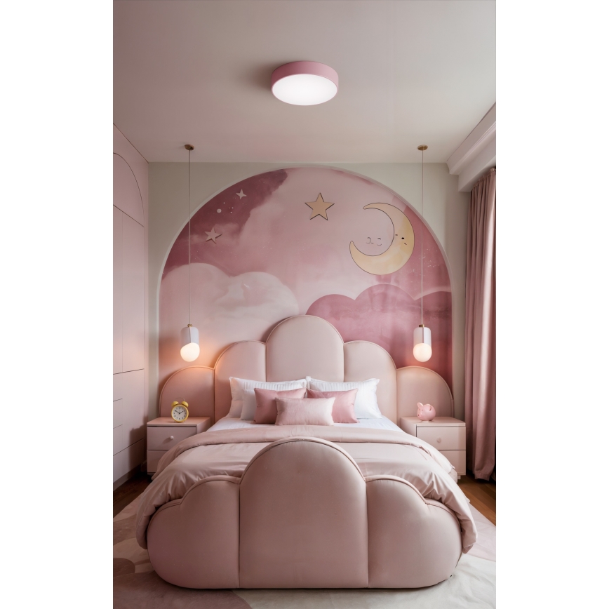 Brilagi - Lubinis šviestuvas CLARE 3xE27/24W/230V, skersmuo 40 cm, rožinis