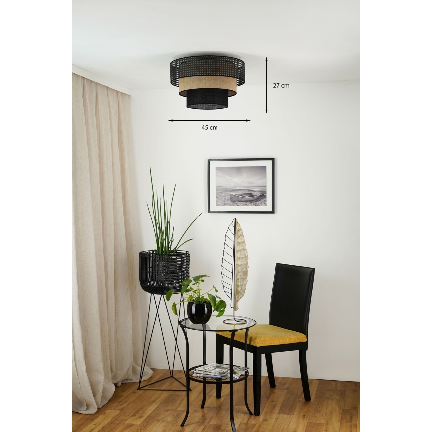 Brilagi - Lubinis šviestuvas DAKOTA LUNETA 1xE27/15W/230V diametras 45 cm juoda/smėlio spalva