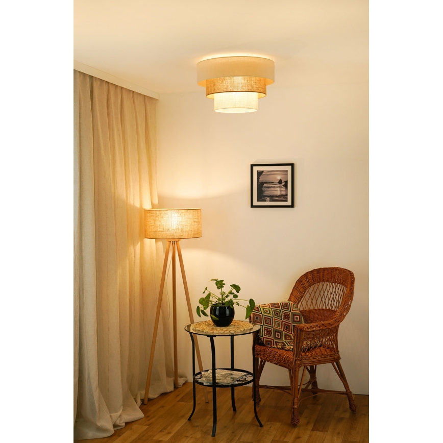 Brilagi-Lubinis šviestuvas DENVER LUNETA 1xE27/15W/230V diametras 45 smėlio spalva/ruda/kreminė