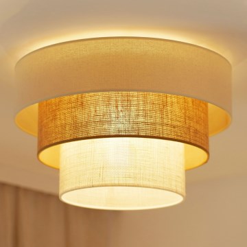 Brilagi - Lubinis šviestuvas DENVER LUNETA 1xE27/15W/230V skersmuo 45 cm smėlio/rudos/kreminės spalvos