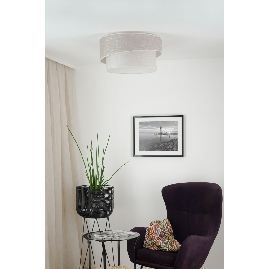 Brilagi - Lubinis šviestuvas DOVER SHINE 1xE27/15W/230V diametras 50 cm pilka/kreminė