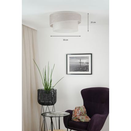 Brilagi - Lubinis šviestuvas DOVER SHINE 1xE27/15W/230V diametras 50 cm pilka/kreminė