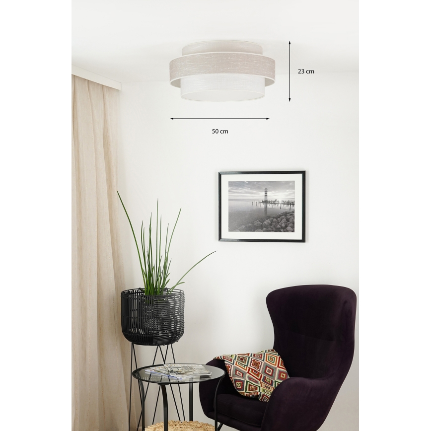 Brilagi - Lubinis šviestuvas DOVER SPACE LED/12W/230V diametras 50 cm 3000K/4000K/6400K pilka/kreminė