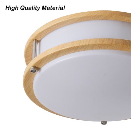 Brilagi - Lubinis šviestuvas ELARO, 2xE27/40W/230V, skersmuo 26 cm, medžio dekoras
