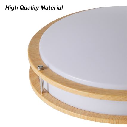 Brilagi - lubinis šviestuvas ELARO 4xE27/40W/230V, skersmuo 41 cm, su medžio dekoru