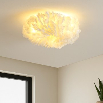 BRILAGI - Lubinis šviestuvas FEATHER, 3xE27/40W/230V, Ø 40 cm, baltas