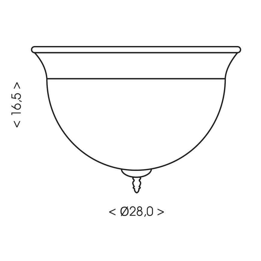 Brilagi - Lubinis šviestuvas FRESCO 2xE27/40W/230V skersmuo 28 cm žalvaris