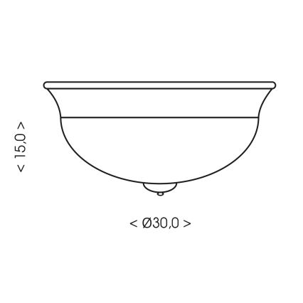 Brilagi - lubinis šviestuvas FRESCO 2xE27/40W/230V, skersmuo 30 cm, vario spalva