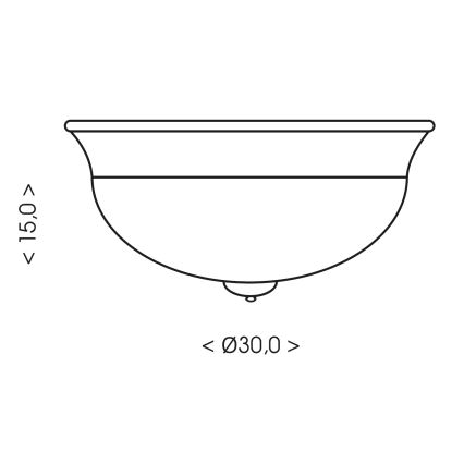 Brilagi - Lubinis šviestuvas FRESCO 2xE27/40W/230V skersmuo 30 cm žalvaris