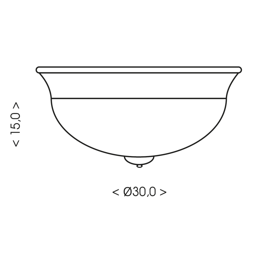 Brilagi - Lubinis šviestuvas FRESCO 2xE27/40W/230V skersmuo 30 cm žalvaris