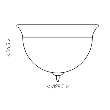 Brilagi - lubinis šviestuvas FRESCO, 2×E27/40 W/230 V, skersmuo 28 cm, blizgus chromas