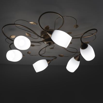 BRILAGI - Lubinis šviestuvas GRACE 6xE27/40W/230V Ø 79 cm, patinuotas/varinis
