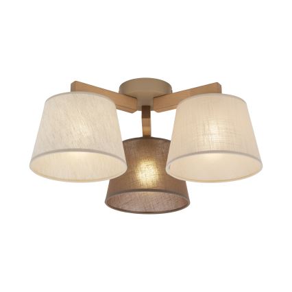 Brilagi - Lubinis šviestuvas LATTE SABIA 3xE27/15W/230V pušis/mišinys