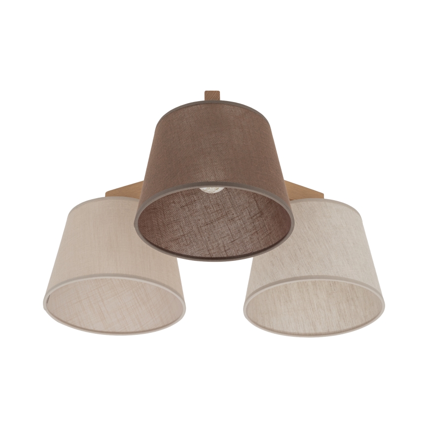 Brilagi - Lubinis šviestuvas LATTE SABIA 3xE27/15W/230V pušis/mišinys