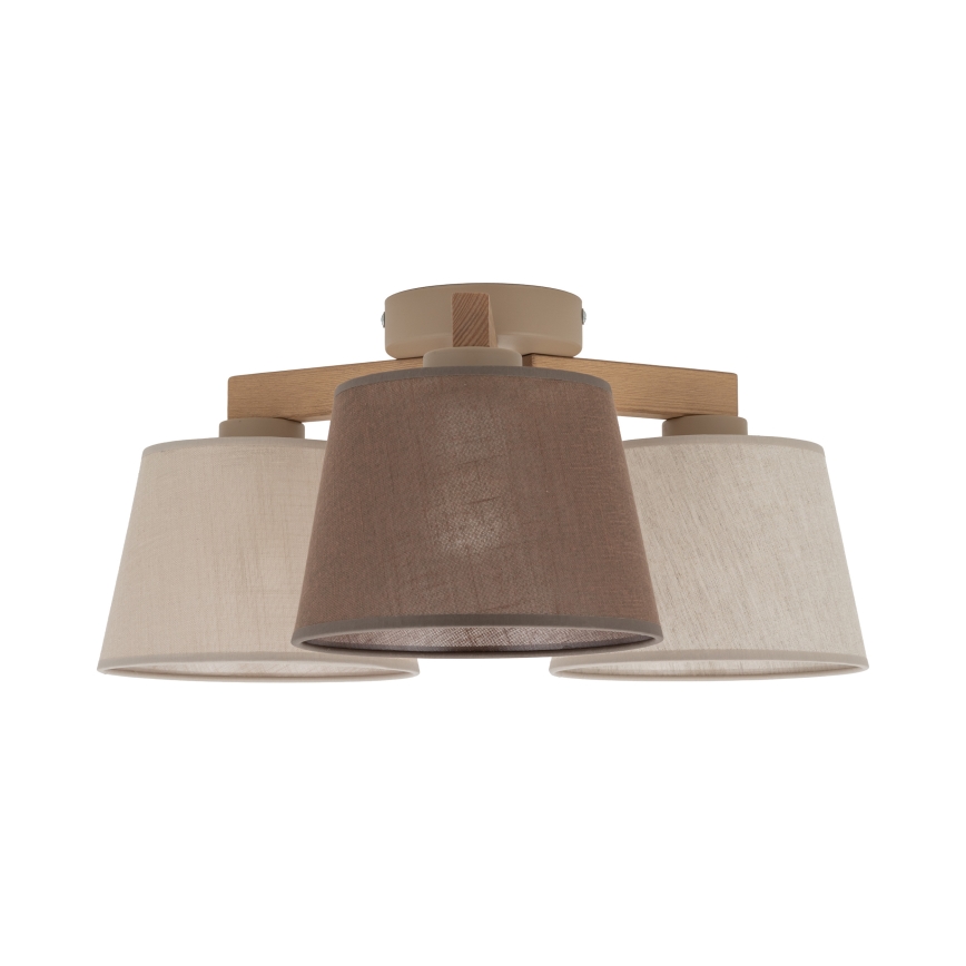 Brilagi - Lubinis šviestuvas LATTE SABIA 3xE27/15W/230V pušis/mišinys