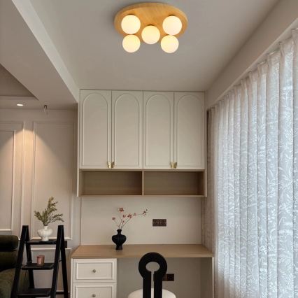 Brilagi - Lubinis šviestuvas LUND WOOD 5xG9/9W/230V, skersmuo 40 cm, iš kaučiukmedžio