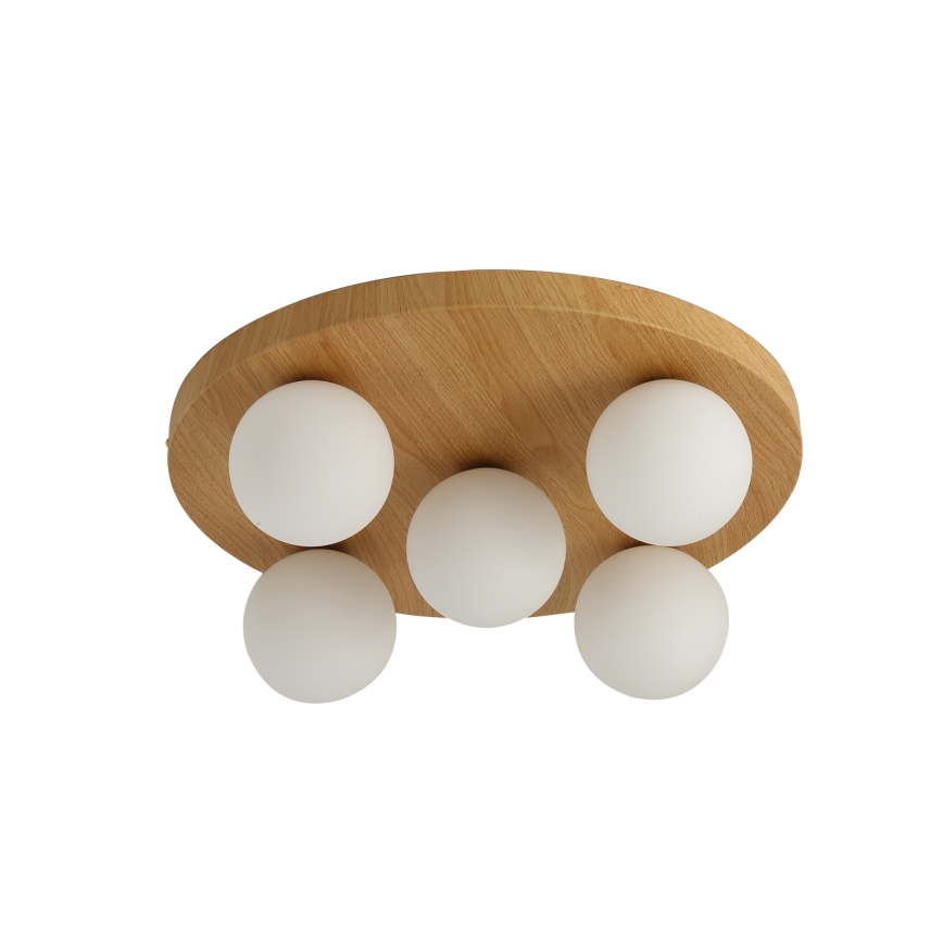 Brilagi - Lubinis šviestuvas LUND WOOD 5xG9/9W/230V, skersmuo 40 cm, iš kaučiukmedžio