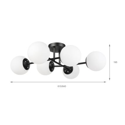 Brilagi - Lubinis šviestuvas MALONY 6xE14/20W/230V juodas