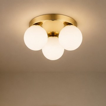 Brilagi - Lubinis šviestuvas MILO 3xE27/60W/230V Ø 35 cm auksinis