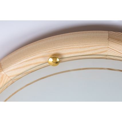 Brilagi - lubinis šviestuvas ORBIS, 2xE27/60W/230V, skersmuo 38 cm, pušies apdaila