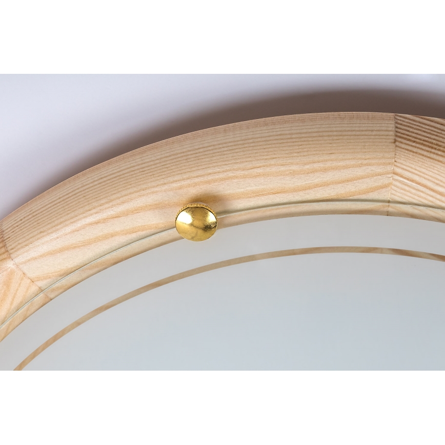 Brilagi - lubinis šviestuvas ORBIS, 2xE27/60W/230V, skersmuo 38 cm, pušies apdaila