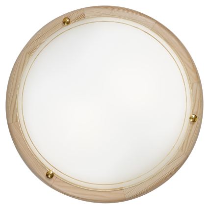 Brilagi - lubinis šviestuvas ORBIS, 2xE27/60W/230V, skersmuo 38 cm, pušies apdaila