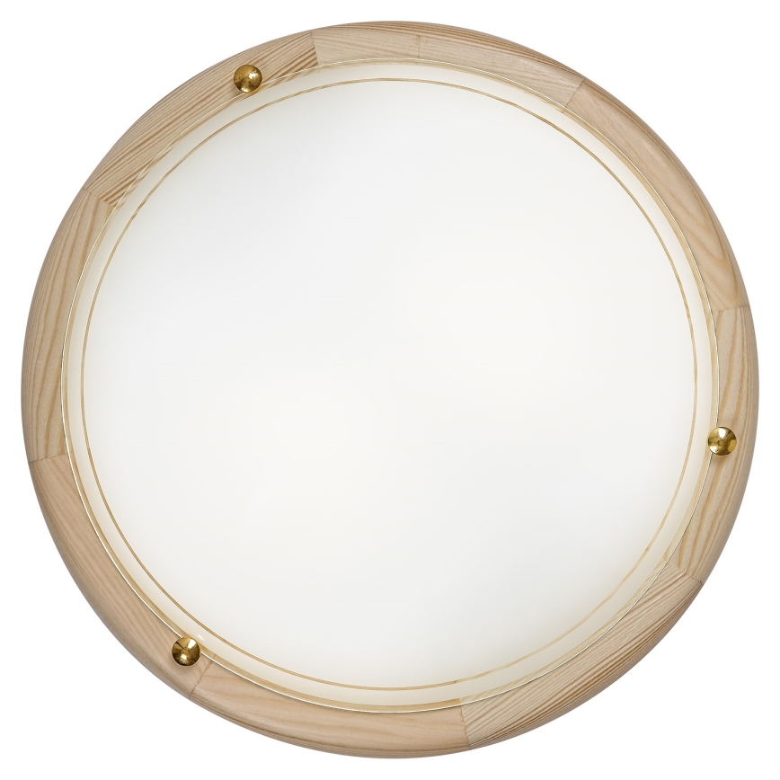 Brilagi - lubinis šviestuvas ORBIS, 2xE27/60W/230V, skersmuo 38 cm, pušies apdaila