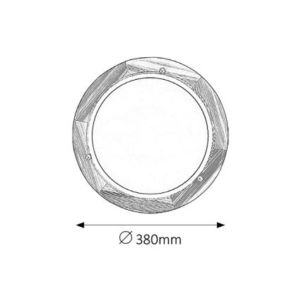 Brilagi - lubinis šviestuvas ORBIS, 2xE27/60W/230V, skersmuo 38 cm, pušies apdaila