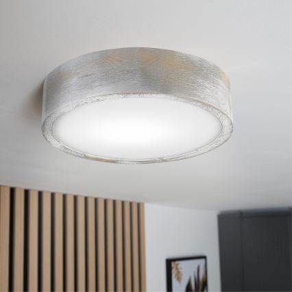 Brilagi - Lubinis šviestuvas PINO 1xE27/15W/230V pušis/sidabrinė skersmuo 27,5 cm