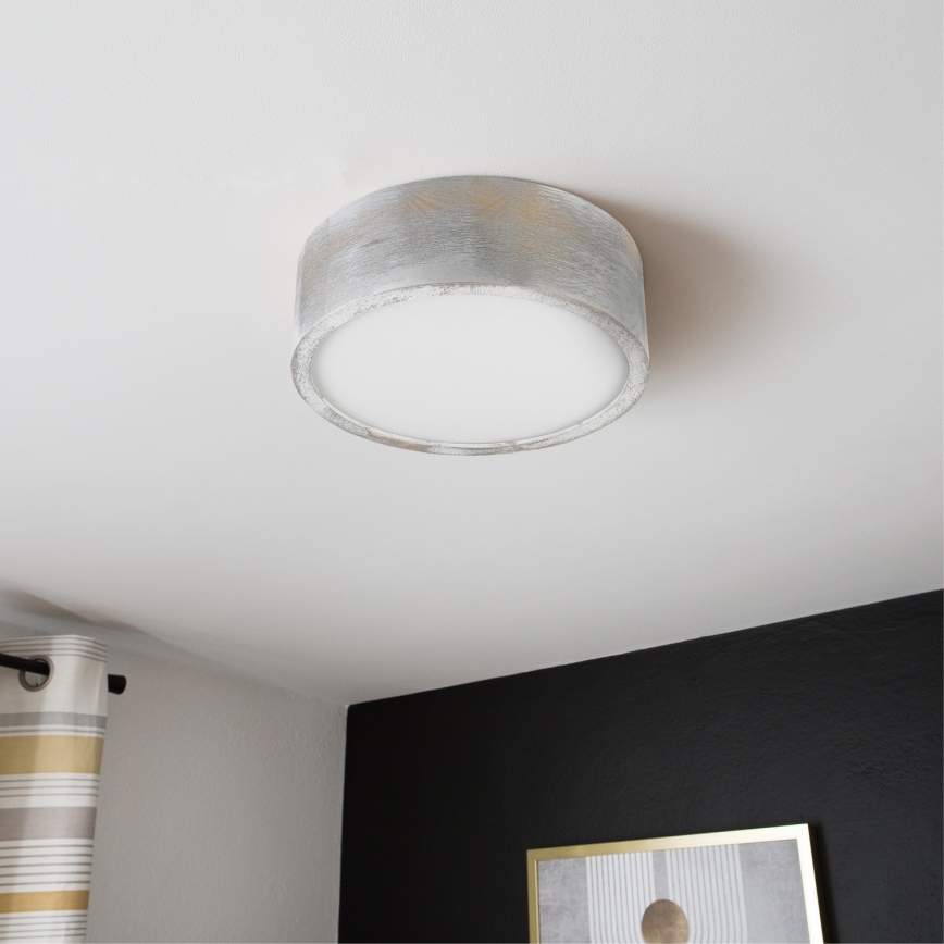 Brilagi - Lubinis šviestuvas PINO 1xE27/15W/230V pušis/sidabrinė skersmuo 27,5 cm