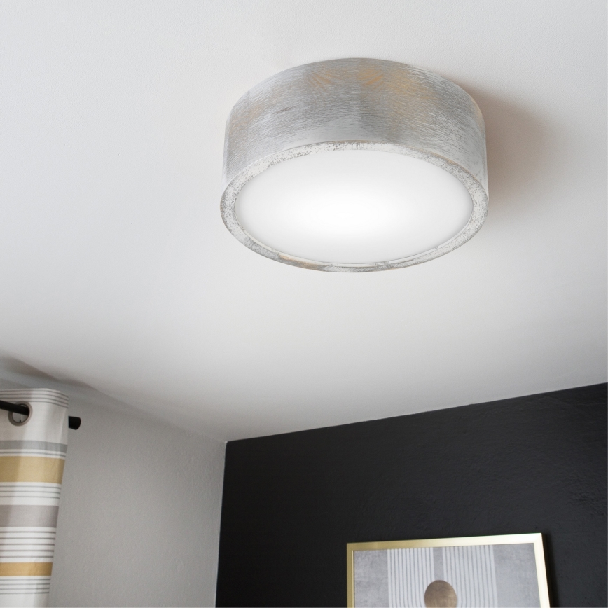 Brilagi - Lubinis šviestuvas PINO 1xE27/15W/230V pušis/sidabrinė skersmuo 27,5 cm