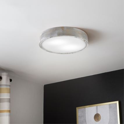 Brilagi - lubinis šviestuvas PINO 2xE27/15W/230V pušis/sidabrinė skers. 37,5 cm