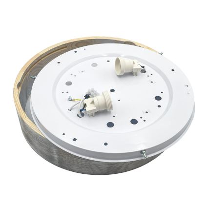 Brilagi - lubinis šviestuvas PINO 2xE27/15W/230V pušis/sidabrinė skers. 37,5 cm