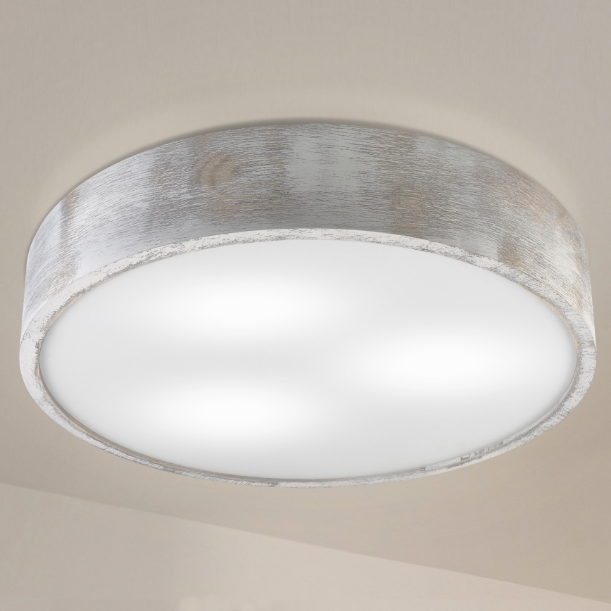 Brilagi - Lubinis šviestuvas PINO 3xE27/15W/230V pušinis/sidabrinis, skersmuo 47,5 cm