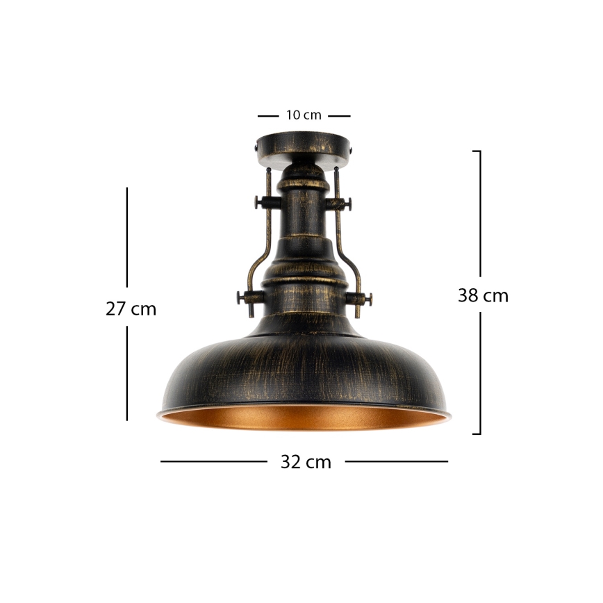 Brilagi - Lubinis šviestuvas PYRONIC 1xE27/40W/230V Ø 32 cm bronzinė/patina
