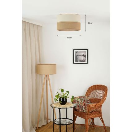 Brilagi - Lubinis šviestuvas ROYAL YUTE 1xE27/15W/230V diametras 40 cm smėlio spalva/kreminė